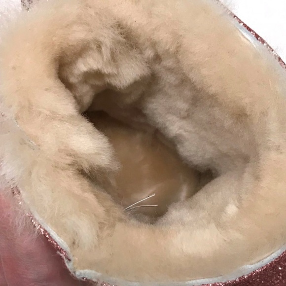 UGG PINK Mini Bailey BOW SPARKLE Boots Glitter 7 NEW NIB - Picture 6 of 8